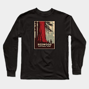 Vintage Travel Poster of Redwood National Park Long Sleeve T-Shirt